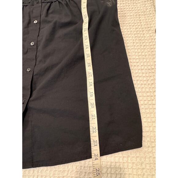 Ann Taylor Factory Black Eyelet Lace Button Down Sleeveless Blouse Size S - Picture 7 of 8